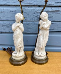 Two Charming Parianware Lamps