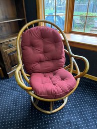 Vintage Bamboo Swivel Chair