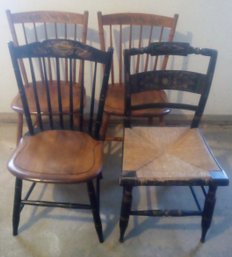 Four Signed Hitchcock Side Chairs