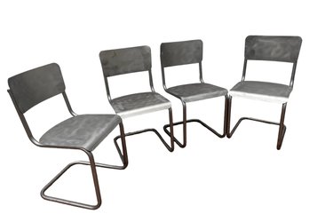Set Of Four Modernist Metal Chairs