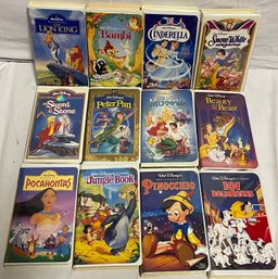 One Dozen Various Disney VHS Movies