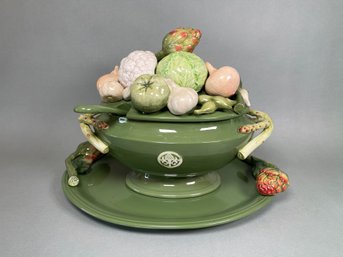 Vintage Fitz And Floyd 1960s Giardino Faience Signature Collection Soup Tureen