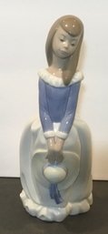K. NAO, Lladro Standing Pretty, Girl With Hat Figurine #132