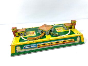 Russian Made Tin Train Station Toy
