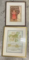 Two Framed French Advertisement Prints