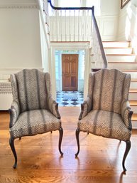 PAIR Modern Queen Anne Custom Upholstered Side Chairs  (W2)