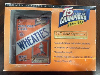 1999 75th Anniversary Commemorative Edition 24K Gold Signature Wheaties Lou Gehrig