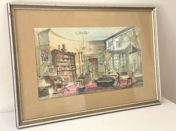 Signed Theatre Set Drawing