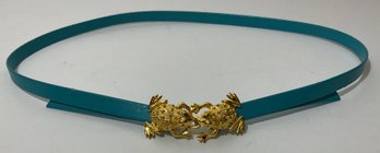 Vintage Turquoise, Double Frog Belt Buckle Belt