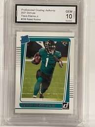 2021 Donruss Travis Etienne Jr. Rated Rookie Card #258   PGA Graded Gem Mint 10