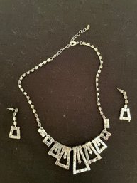 Costume Jewelry Necklace And Earrings 3 Piece