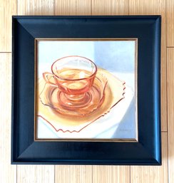 Dorothy Lorenze Amber Glass Teacup Oil Painting
