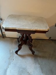 Vintage Antique Eastlake Square Marble Top Side Table