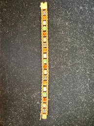Marked Padg 14 Kt Scarab W/rope Bracelet 7 1/4 'long 78' Wide