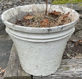 White B Concrete Planter, Pot