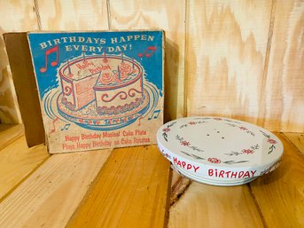 Tin Birthday Musical  Cake Stand