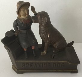 Antique Cast Iron Speaking Dog Mechanical Bank 1885 Original.