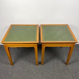 Pair Vintage Tomlinson Leather Top Stands 1950s