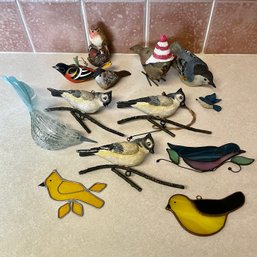 Lot Of Assorted Bird Figures And Bird Frame (14)