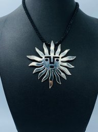 Massive Mexican Sterling Silver Sun Necklace - Vintage Statement Piece
