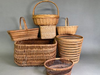 A Collection Of Vintage Baskets, Unique Ones!