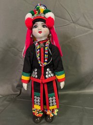 Thailand Hmong Doll Porcelain Hill Tribe Doll 14in