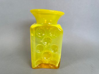 Blenko Lemon Citrine Carafe Vase, Joel Myers