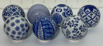 Blue & White Decorative Ceramic Balls