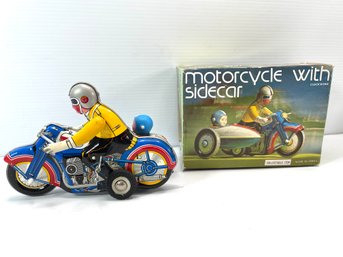 Tin Wind Up Motorcycle With Side Car