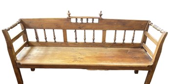 A Vintage Pine Wood Bench