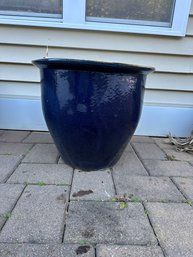 Large Blue Cerami Planter