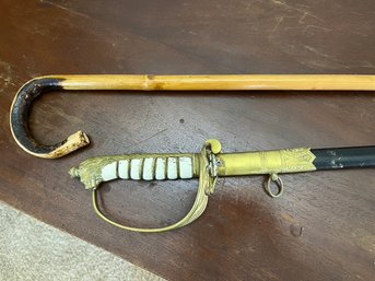 Antique Sward & Bamboo Walking Stick