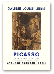 Original Vintage Paris Art Exhibition Poster Picasso The Painter And His Model 1962