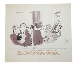 Original Cartoon In Ink Signed By Noel Ford