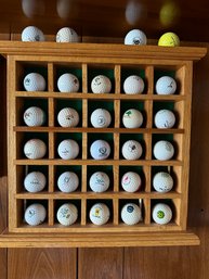 Custom Framed Collection Of Golf Balls & Tee's From Courses Around The World
