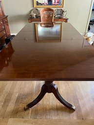 Double Pedestal Mahogany Dining Table - 2  Leaves