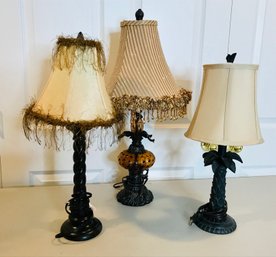 Trio Of Petite Charming Table Lamps