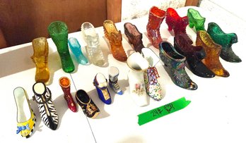 Glass And Porcelain Boot Menagerie