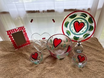 Painted Glass Frames, Misc. Glass Lot