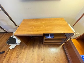 Mid Century Look Work Desk With Pull Out Side Drawer