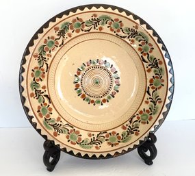 Large Hand Painted Agyagipar Karcag Round Hungarian Bowl