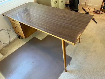 Vintage Wooden Desk With Laminent Top & Office Chair