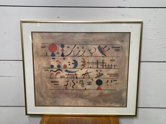 Wassily Kandinsky, Rows Of Symbols, A Framed & Signed Lithograph