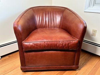 A Gorgeous Drexel Heritage Leather Swivel Chair In Great Condition, $2300 Original Price