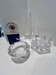 Villeroy And Boch Crystal Mini Clock, NIB, Plus, Lot Of Crystal, Colle Made In Italy Vase