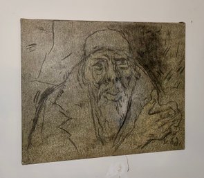 Vintage Painting Of Man Signed Illegibly