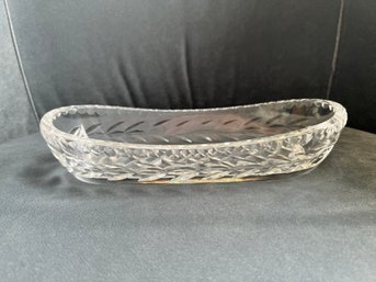 Waterford Style Crystal Oval Candy Dish