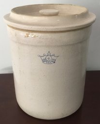 Antique Crock With Lid #4, Crown, U.S.A.
