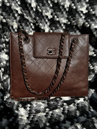 Authentic Chanel Brown Leather Handbag