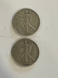 2 - 1936 Walking Liberty Silver Half Dollar